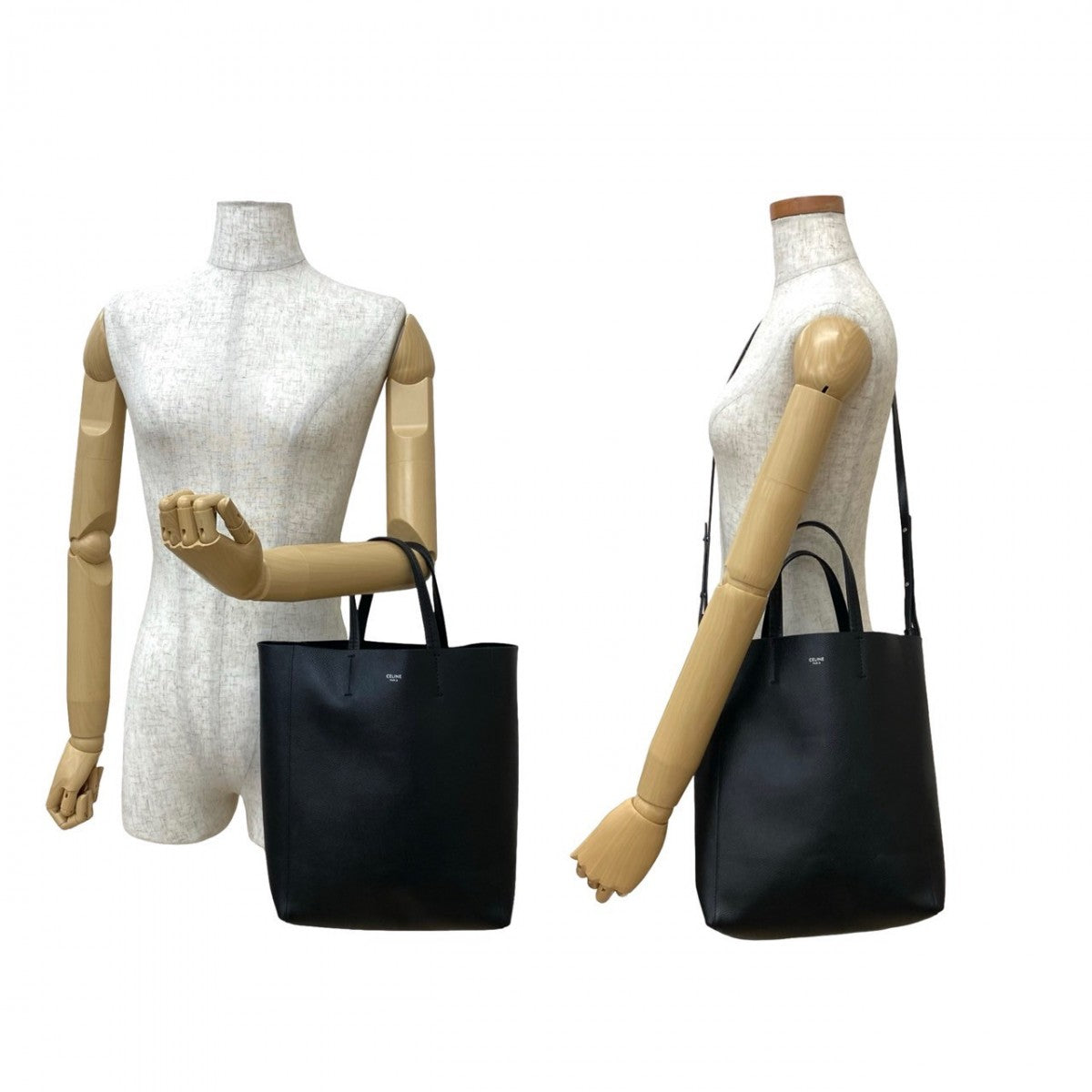 CELINE Shoulder Bag leather black Bar Tikal Kaba Small