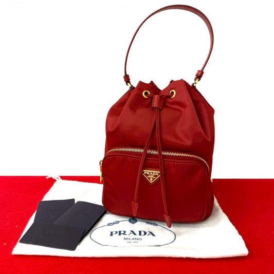 PRADA Shoulder Bag Nylon Red duet