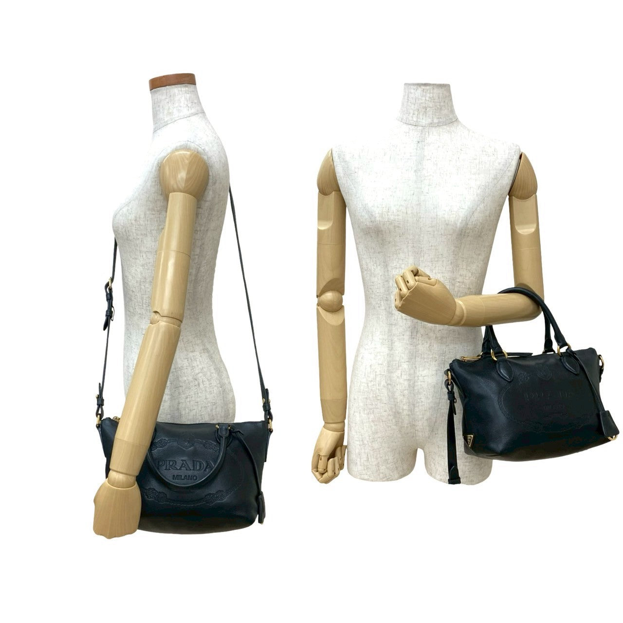 PRADA Shoulder Bag leather black - Style 4
