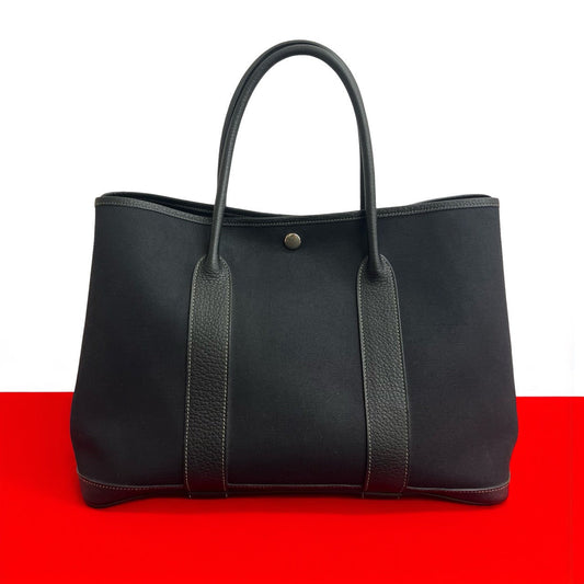 HERMES Tote Bag Towar Officier black Garden party PM