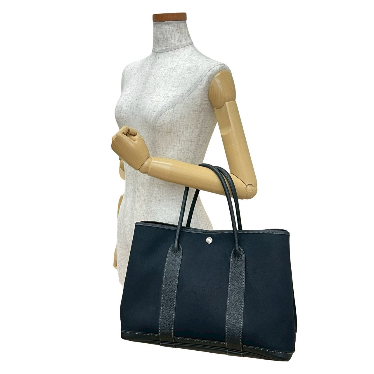 HERMES Tote Bag Towar Officier black Garden party PM