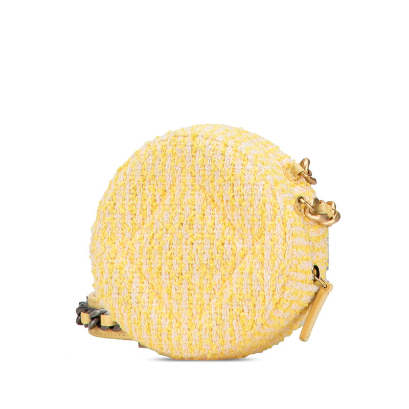 Chanel Coco Mark Tweed Leather Shoulder Bag