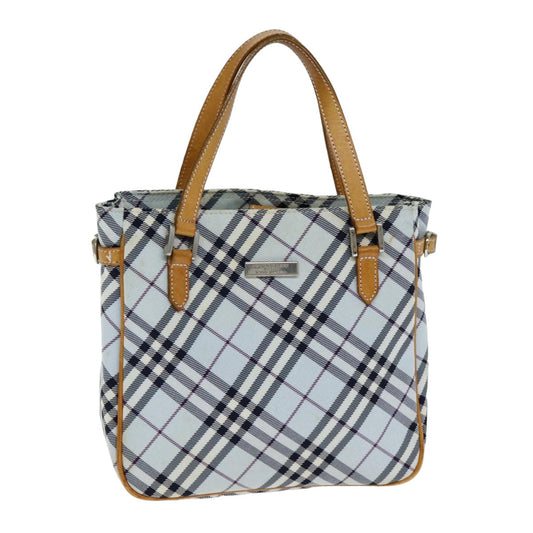 Burberry Nova Check Hand Bag Light Blue Auth 80074