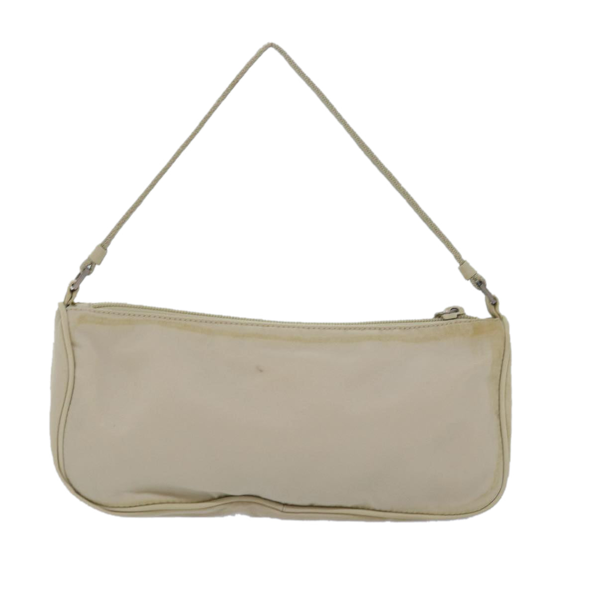 PRADA Nylon Hand Bag Cream Auth
