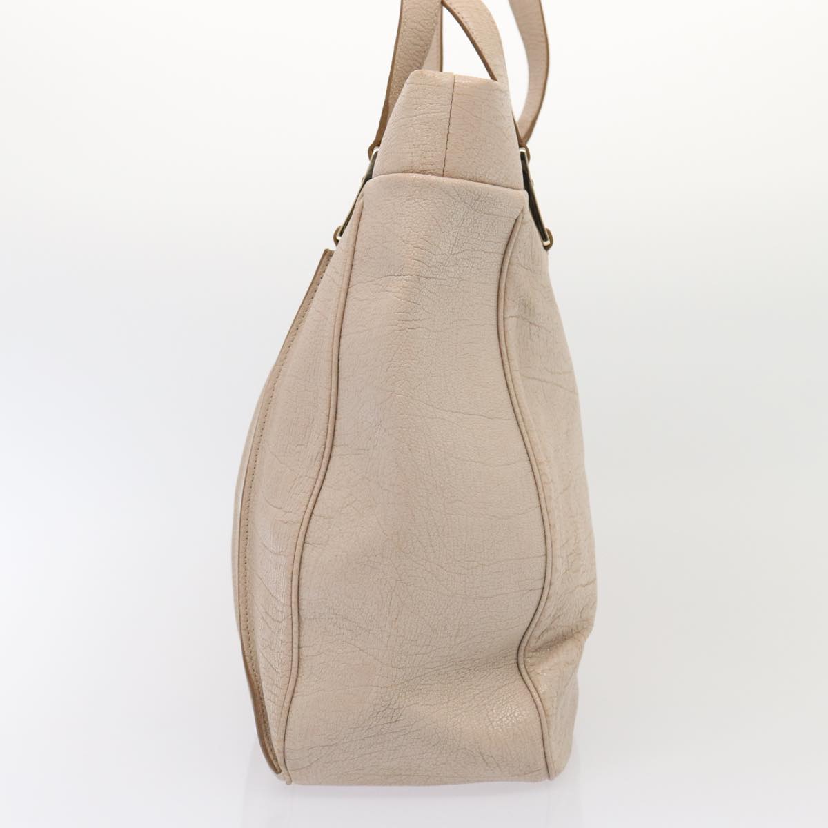 Luxury CELINE Shoulder Bag Leather Beige 80083