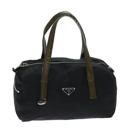 PRADA Nylon Hand Bag Black Auth