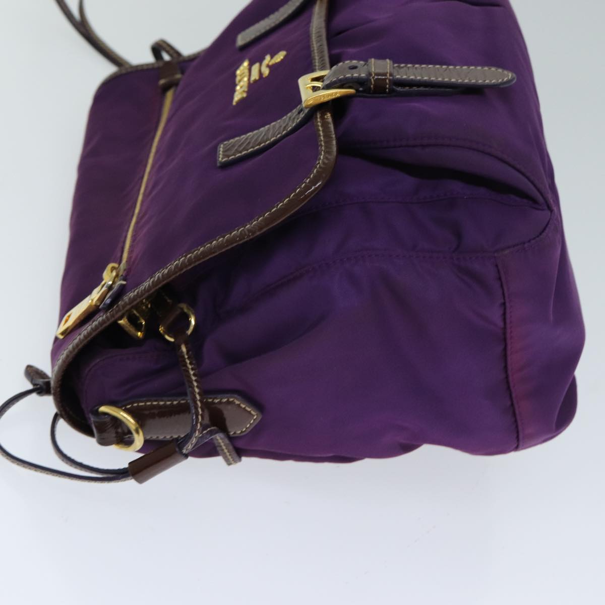 PRADA Nylon Shoulder Bag Purple Auth 80101