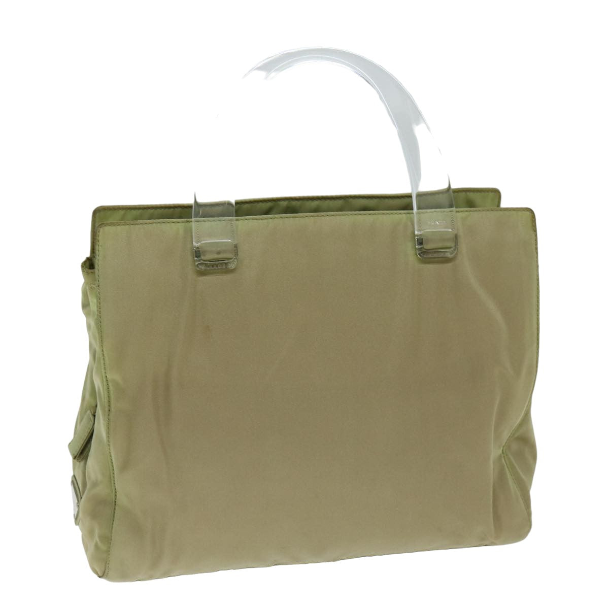 PRADA Nylon Hand Bag Beige Auth 80104