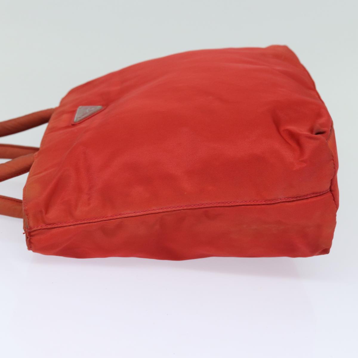 PRADA Nylon Hand Bag Red Auth