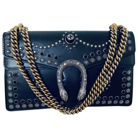 Gucci dionysus black leather handbag