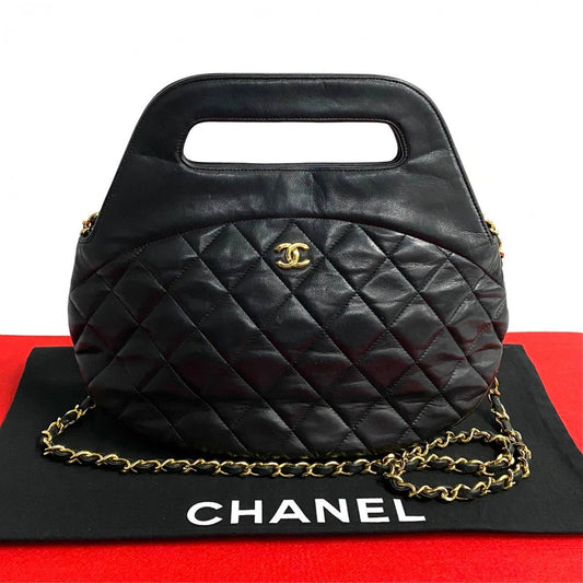 CHANEL Shoulder Bag lambskin black COCO Mark Matrasse Women