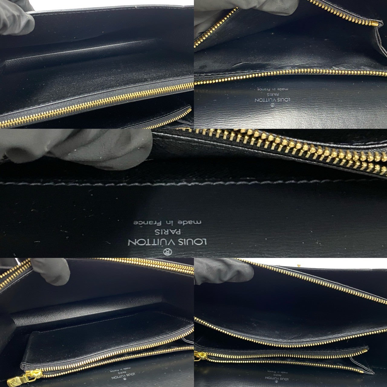 LOUIS VUITTON Handbag leather black Epi Concorde Women