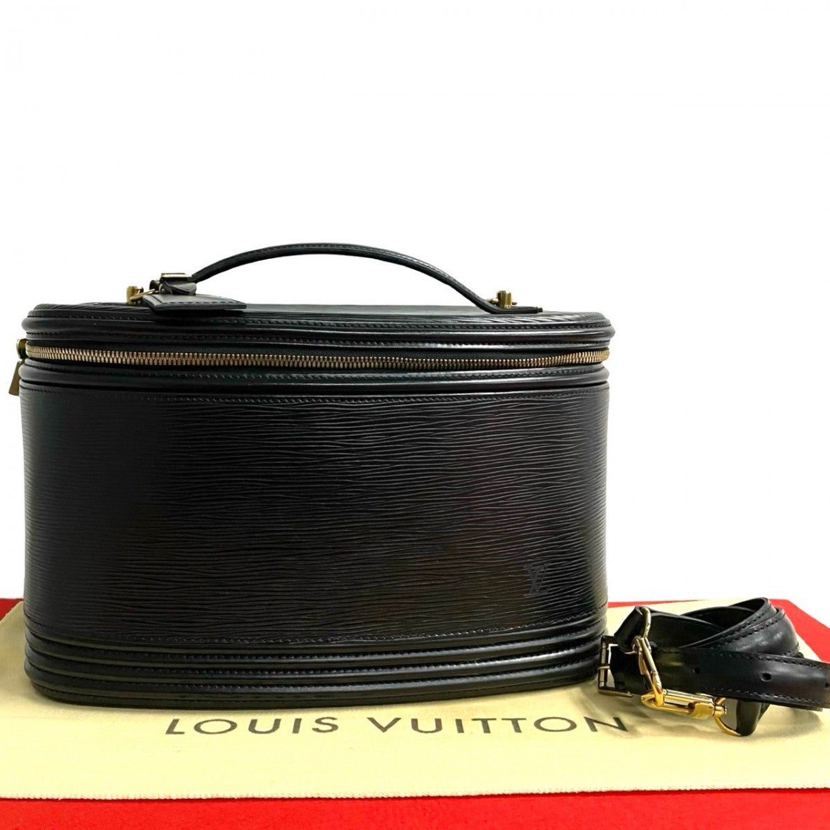 LOUIS VUITTON Handbag Epi Leather black 2-way handbag Epi Nice vanity Women