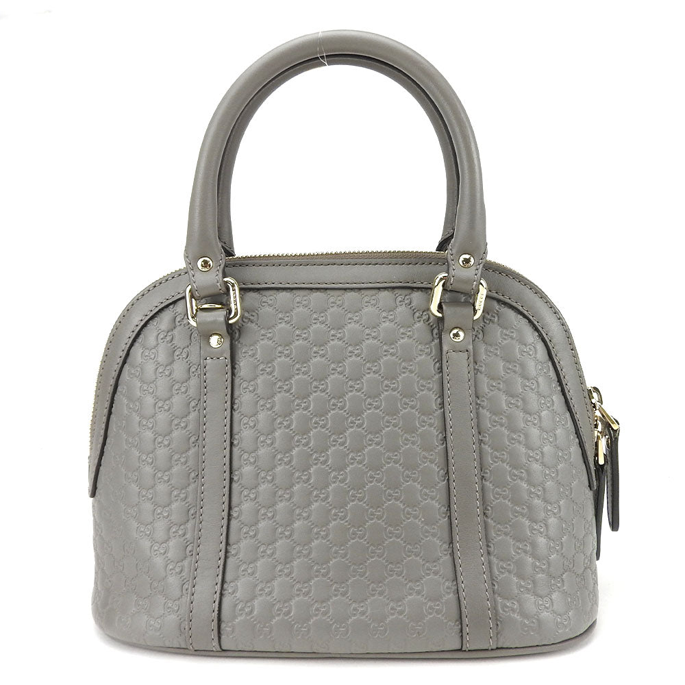 GUCCI Handbag 449654 leather gray Micro Guccisima