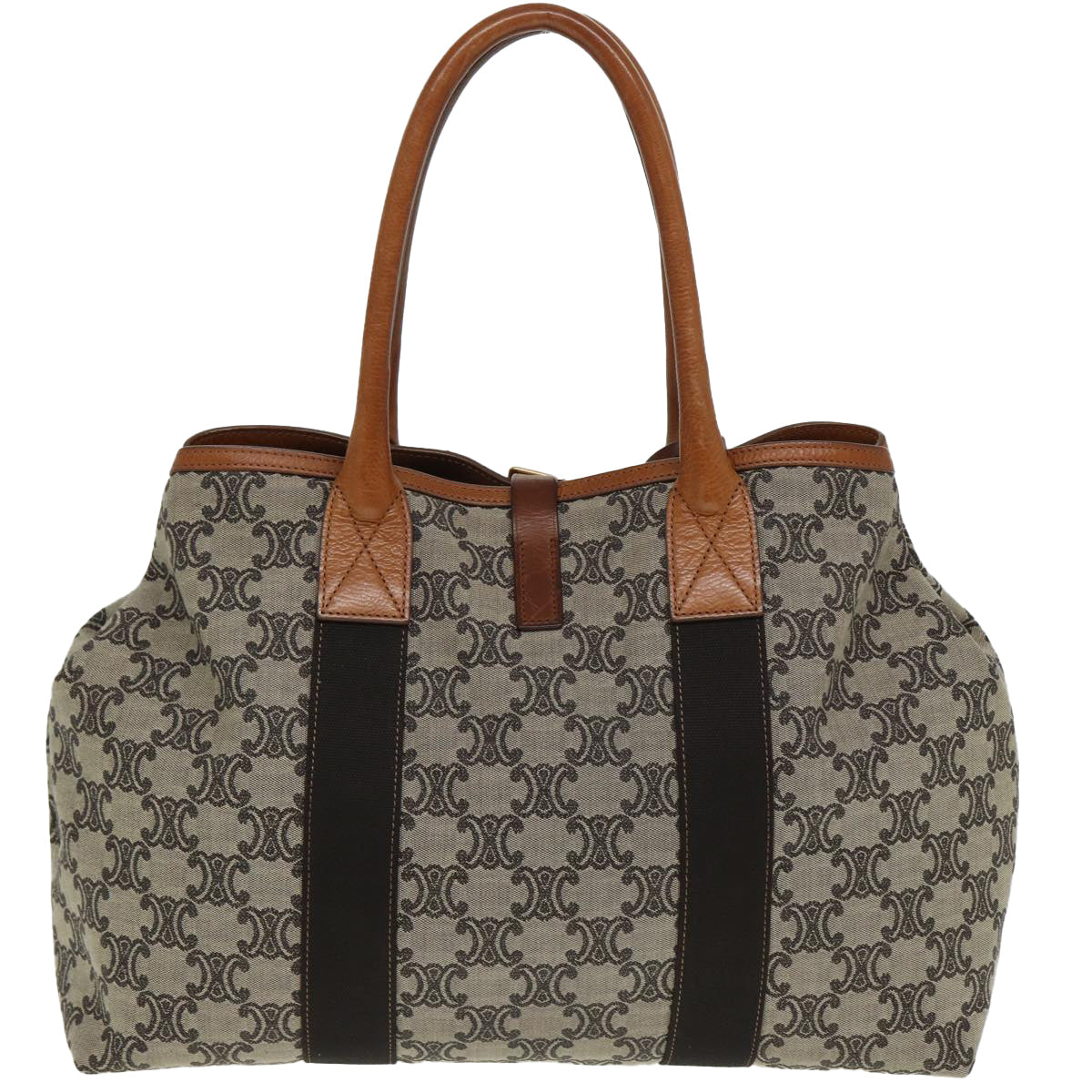 Luxury CELINE Macadam Canvas Tote Bag Beige 80261