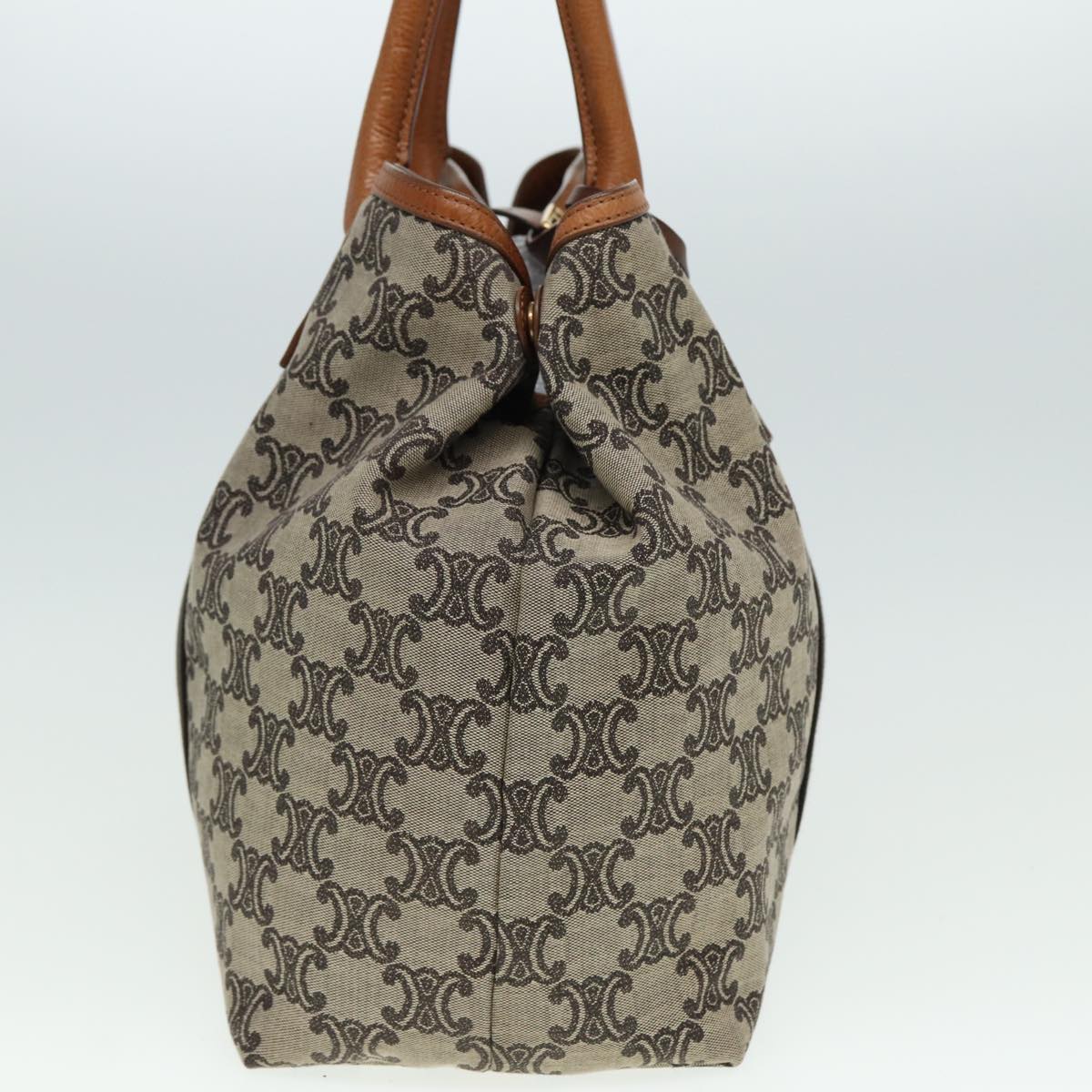 Luxury CELINE Macadam Canvas Tote Bag Beige 80261