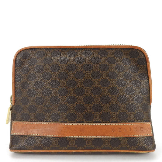 CELINE Pouch PVC, Leather Brown Macadam Women