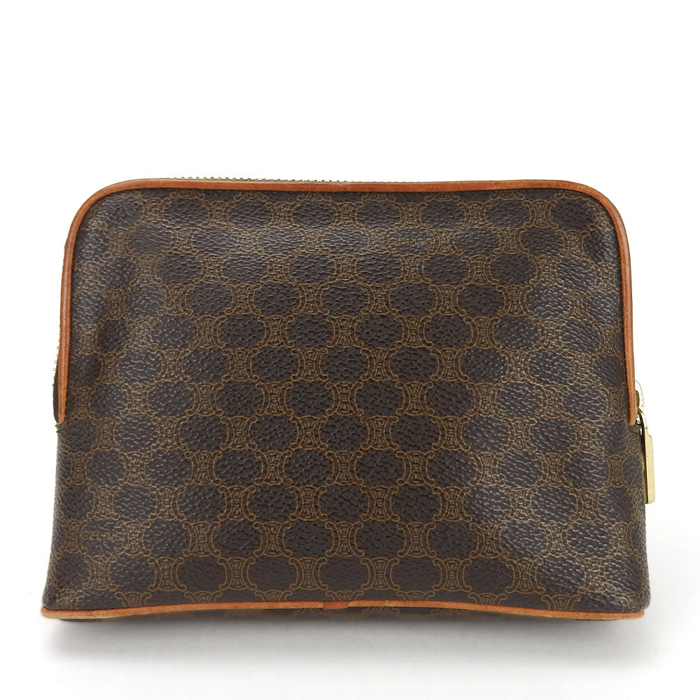CELINE Pouch PVC, Leather Brown Macadam Women