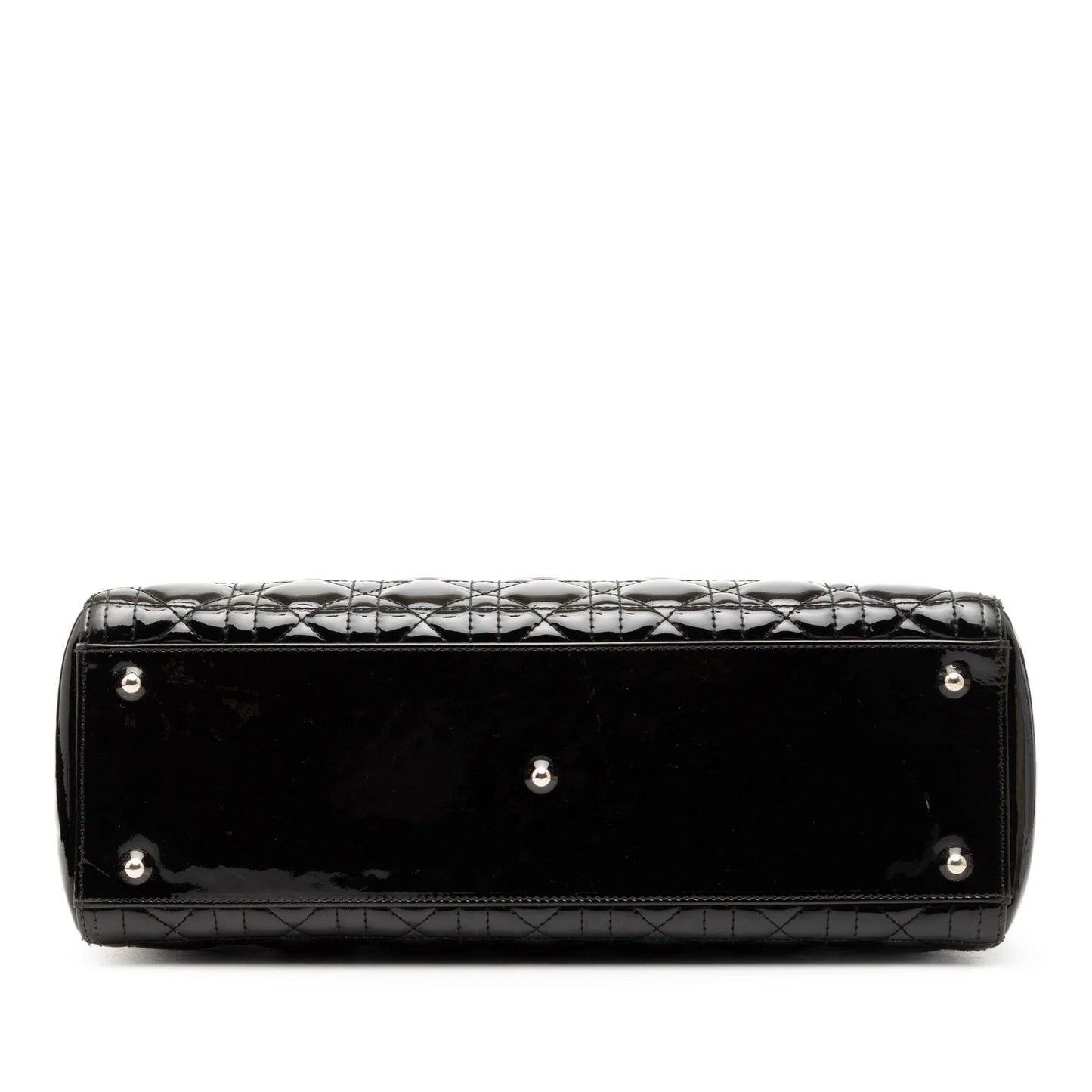 Black Dior Large Patent Cannage Lady Dior Satchel