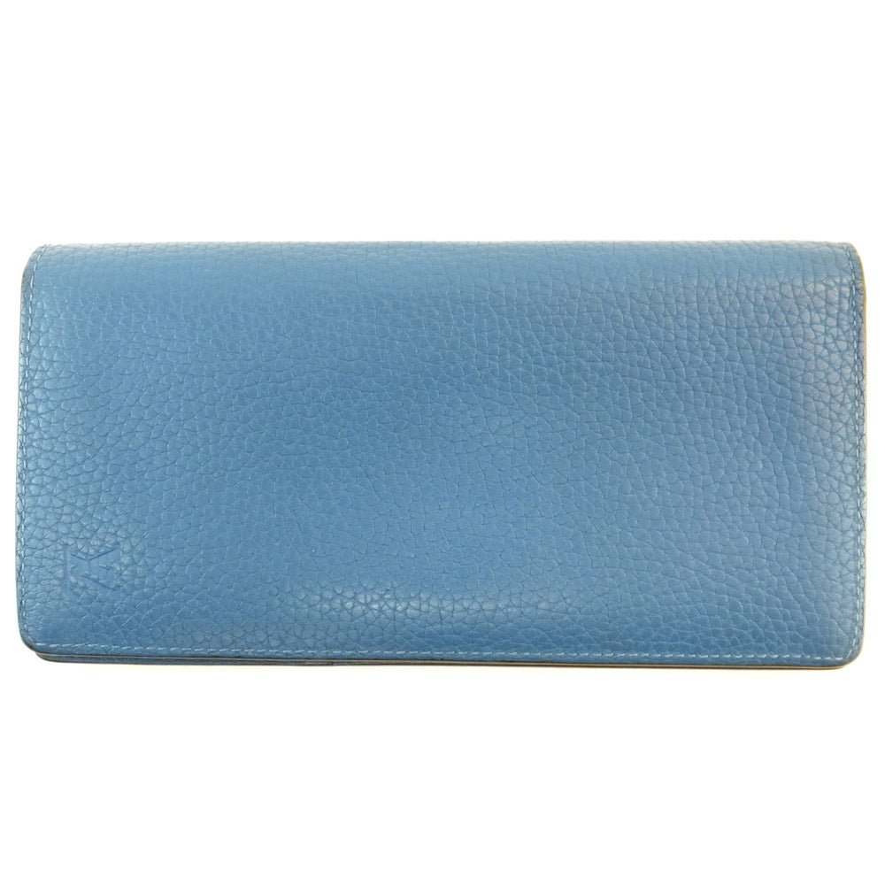 Louis Vuitton Long Wallet Blue Silver G LV Logo Mens Unisex Long Wallet Initial Y.A