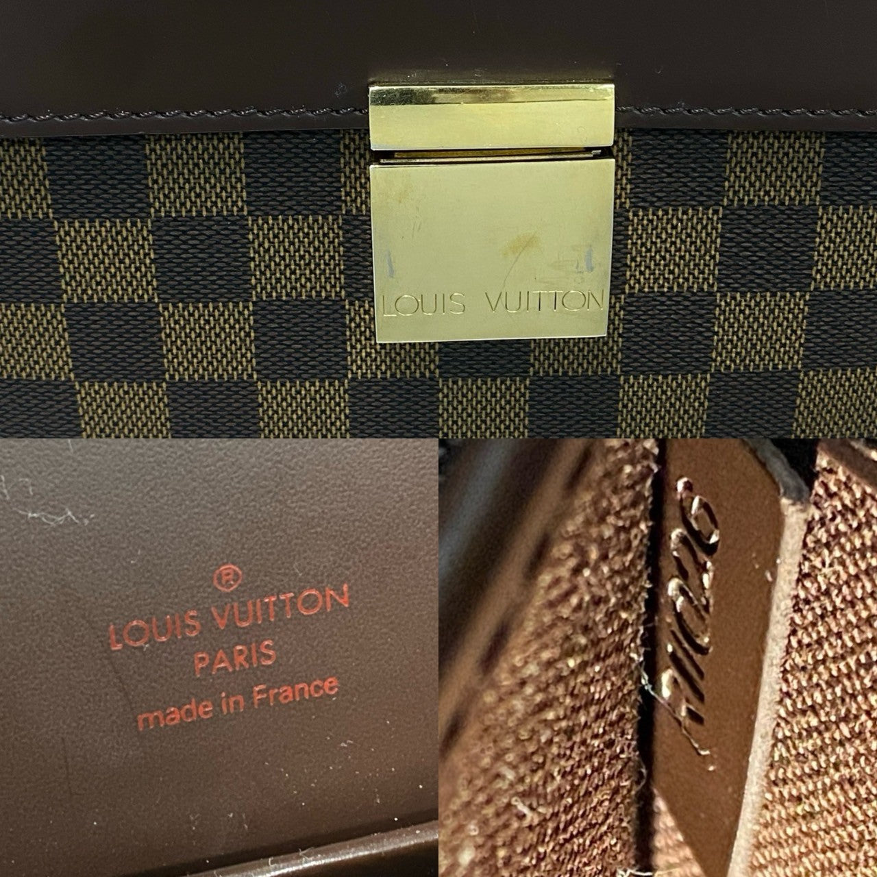 LOUIS VUITTON Business bag leather Brown Damier Altona GM