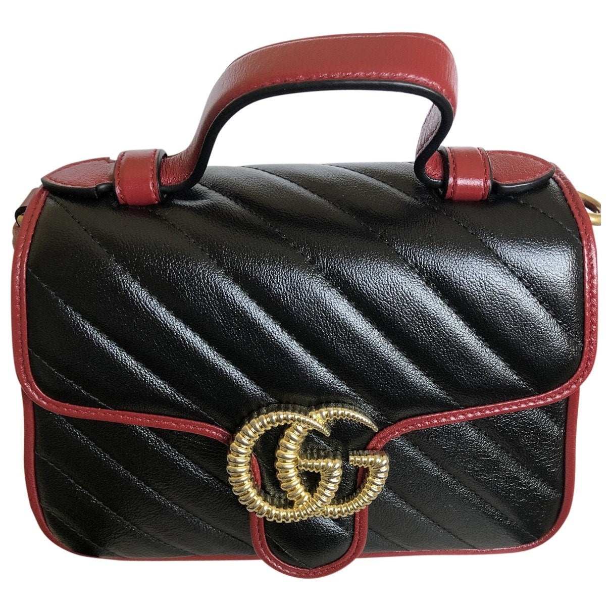 Gucci marmont black leather handbag