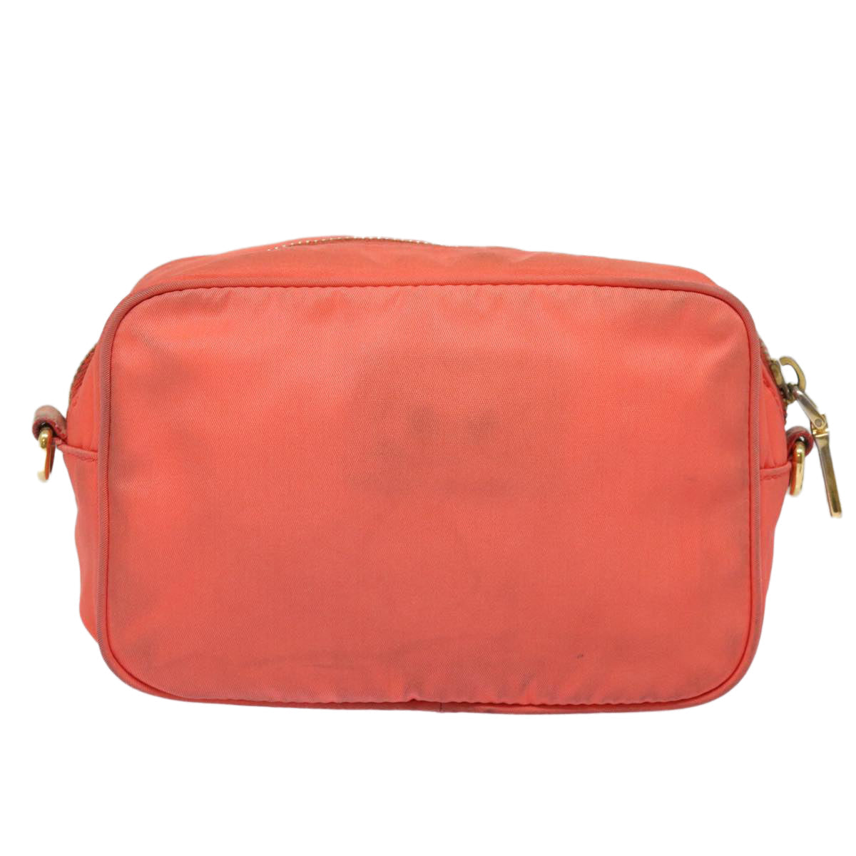 PRADA Ribbon Shoulder Bag Nylon Orange Auth