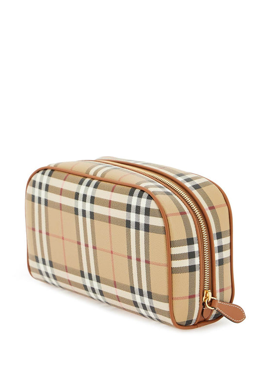 Burberry Faux Leather Tartan Beauty Case Women