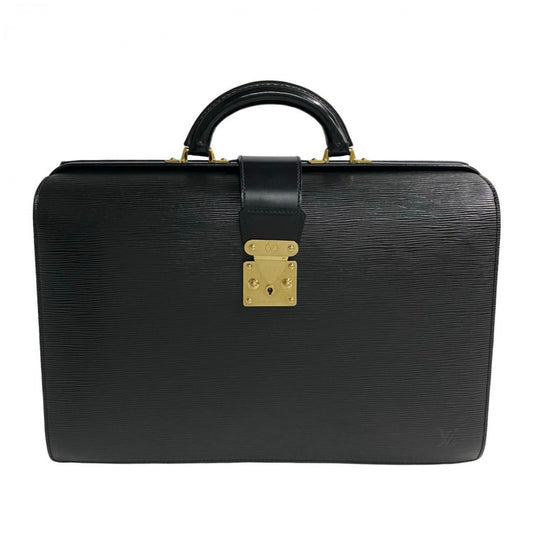 LOUIS VUITTON Business bag leather black Epi Cerviet Fermoire mens