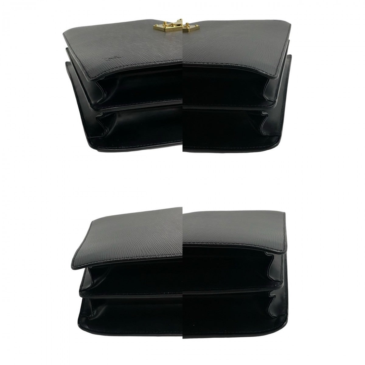 LOUIS VUITTON Business bag leather black Epi Cerviet Fermoire mens