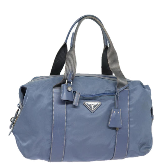 PRADA Hand Bag Nylon Blue Auth