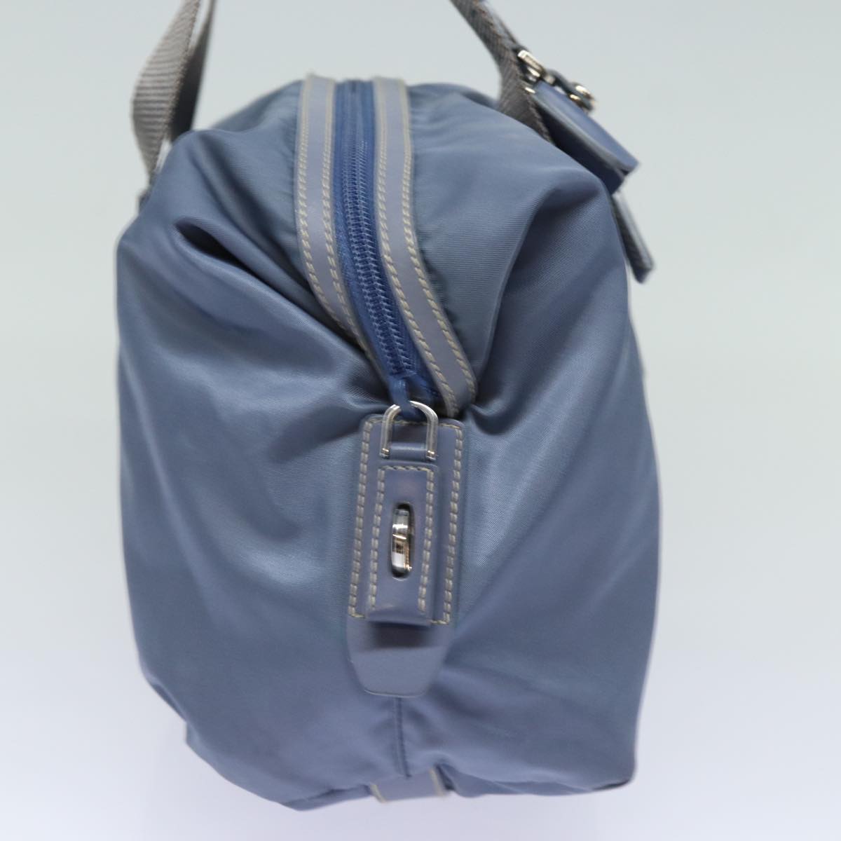 PRADA Hand Bag Nylon Blue Auth