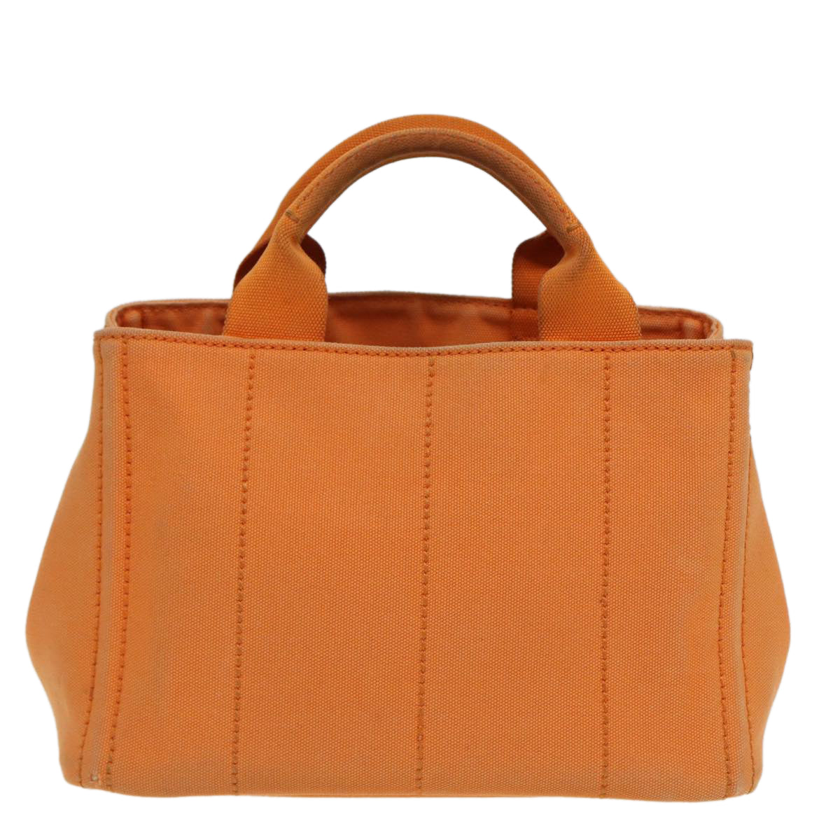 PRADA Canapa PM Hand Bag Canvas Orange Auth