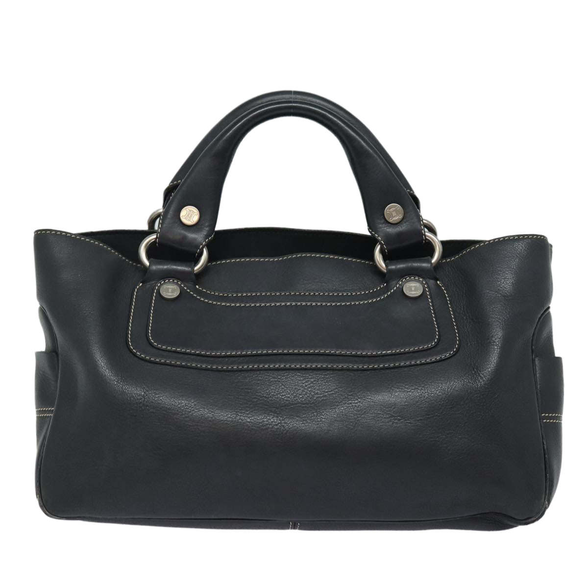 Luxury CELINE Hand Bag Leather Black 80876
