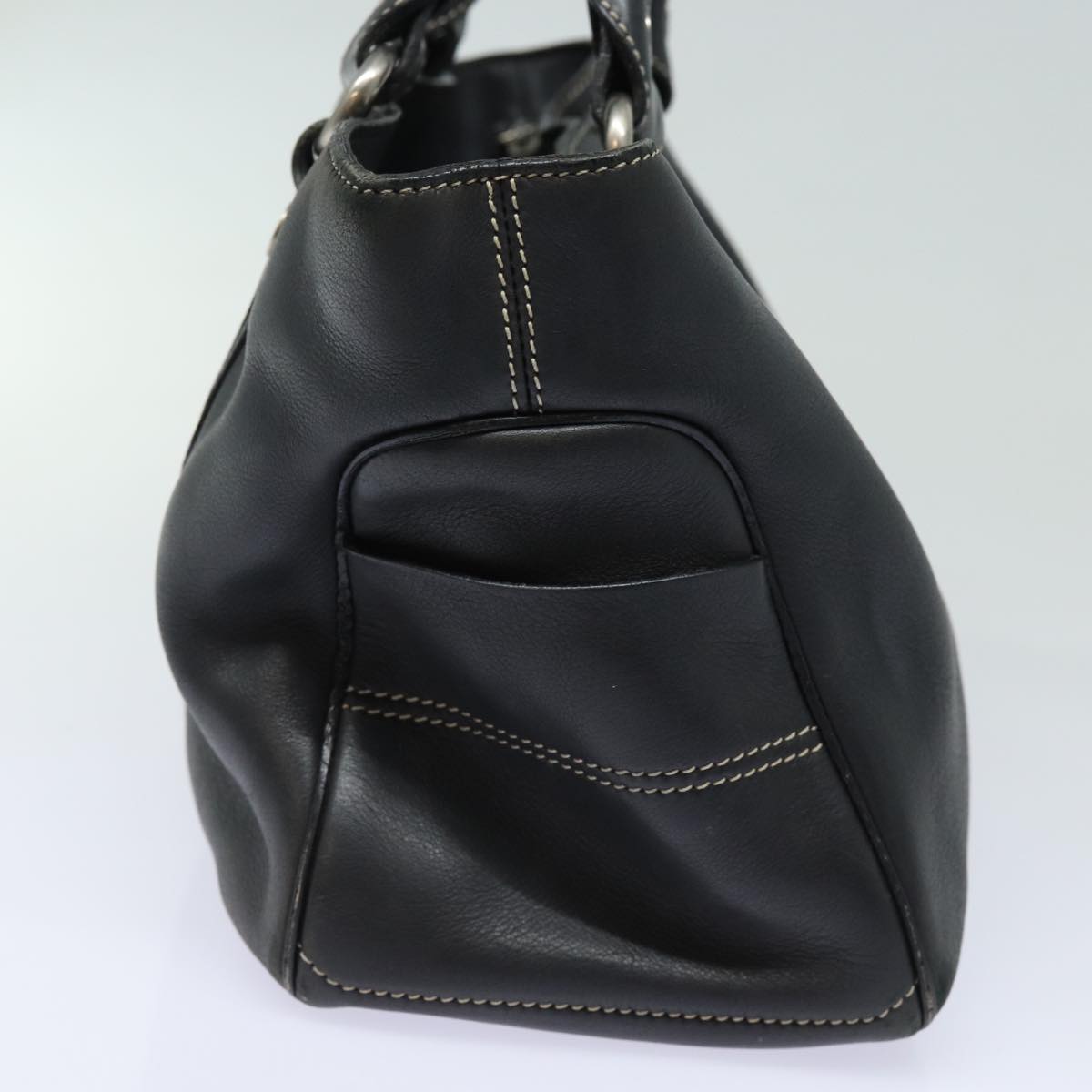 Luxury CELINE Hand Bag Leather Black 80876