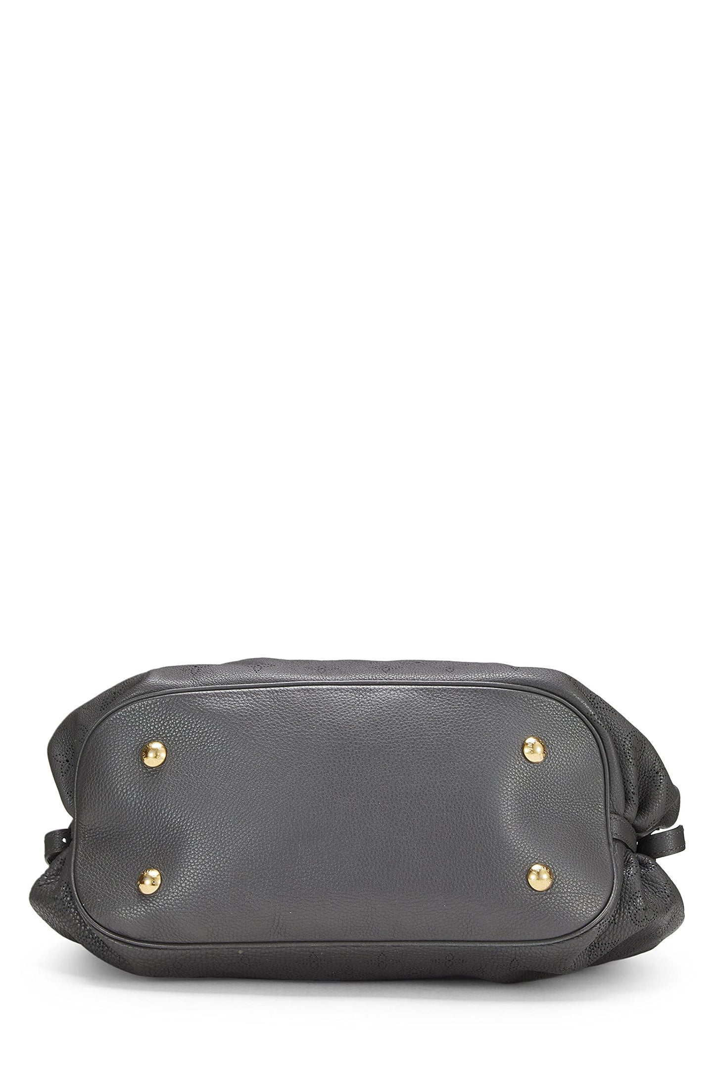 Louis Vuitton, Black Leather Monogram Mahina Large, Grey