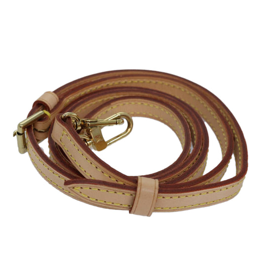 LOUIS VUITTON Adjustable Shoulder Strap Leather 36.6"-43.7" Beige Auth 81036