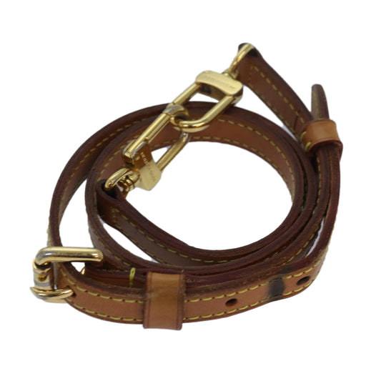 LOUIS VUITTON Adjustable Shoulder Strap Leather 26.4"-30.3" Beige Auth 81037