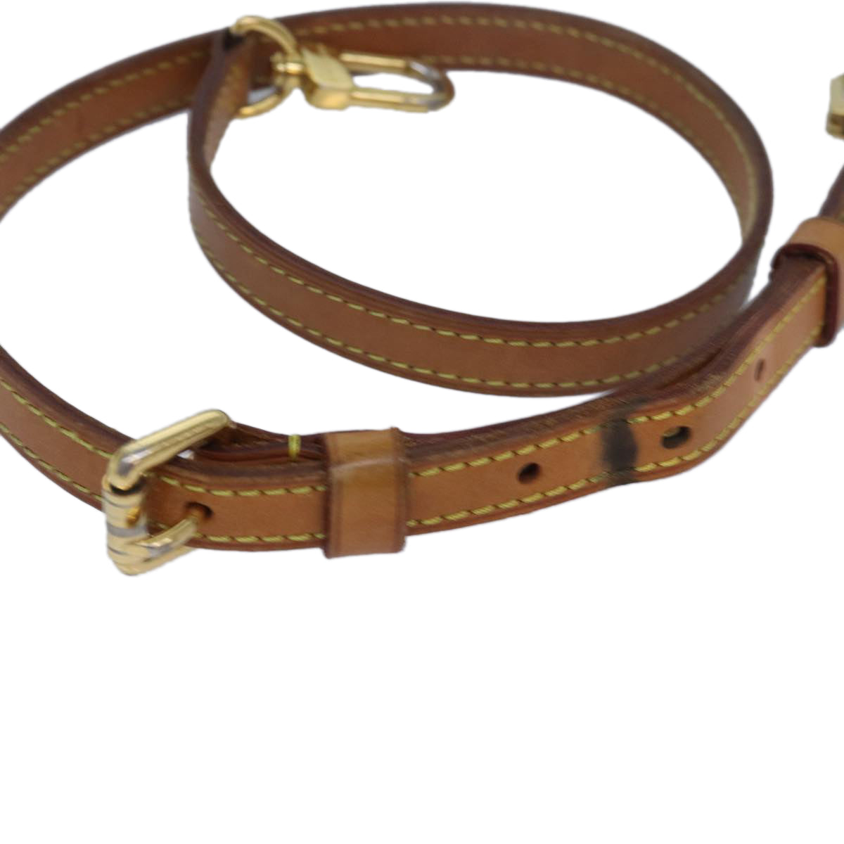 LOUIS VUITTON Adjustable Shoulder Strap Leather 26.4"-30.3" Beige Auth 81037