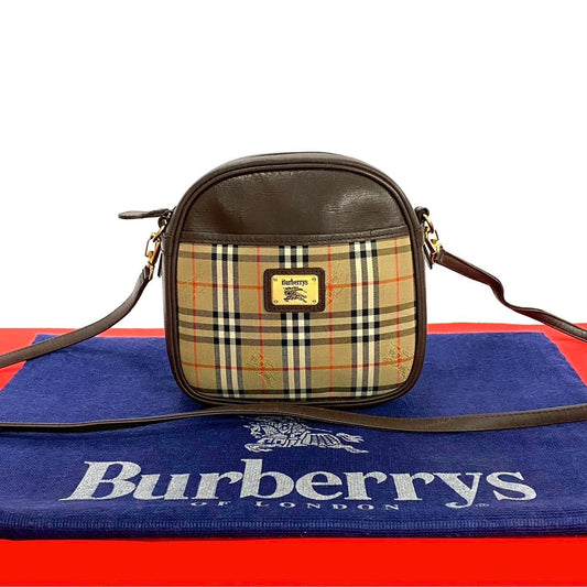 Burberrys Check Leather Shoulder Bag