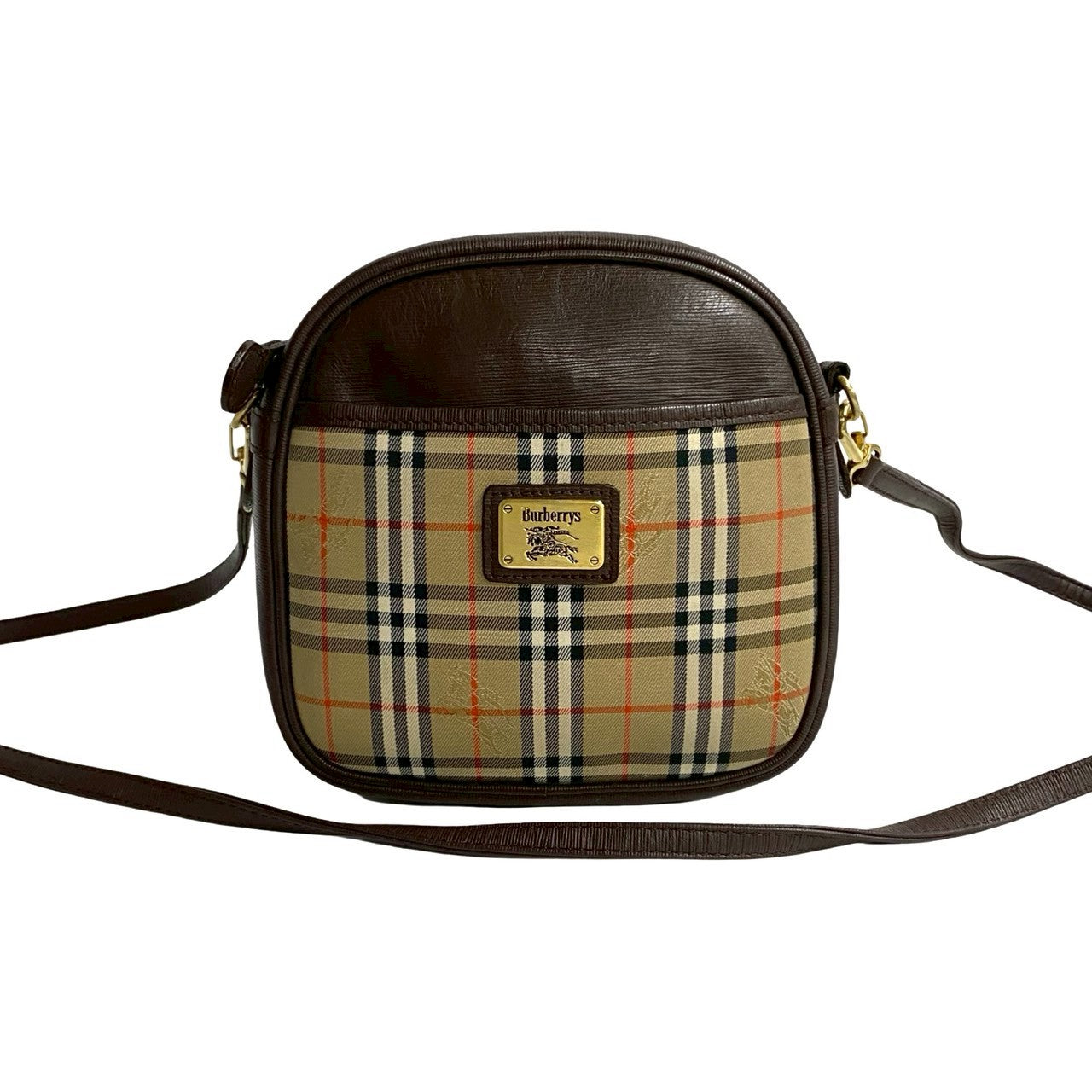Burberrys Check Leather Shoulder Bag