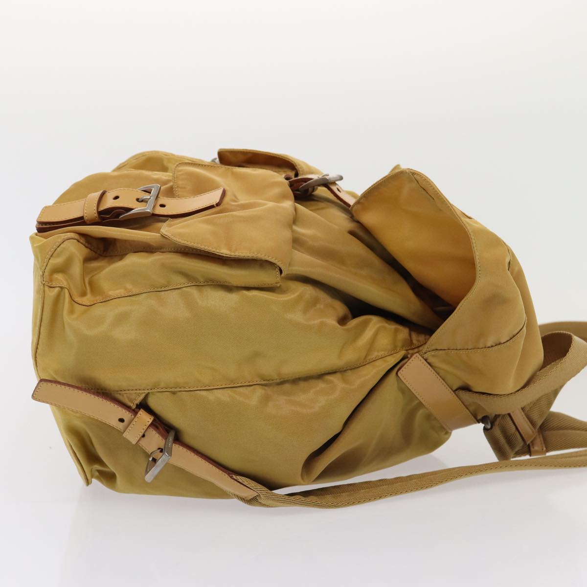 PRADA Backpack Nylon Yellow Auth