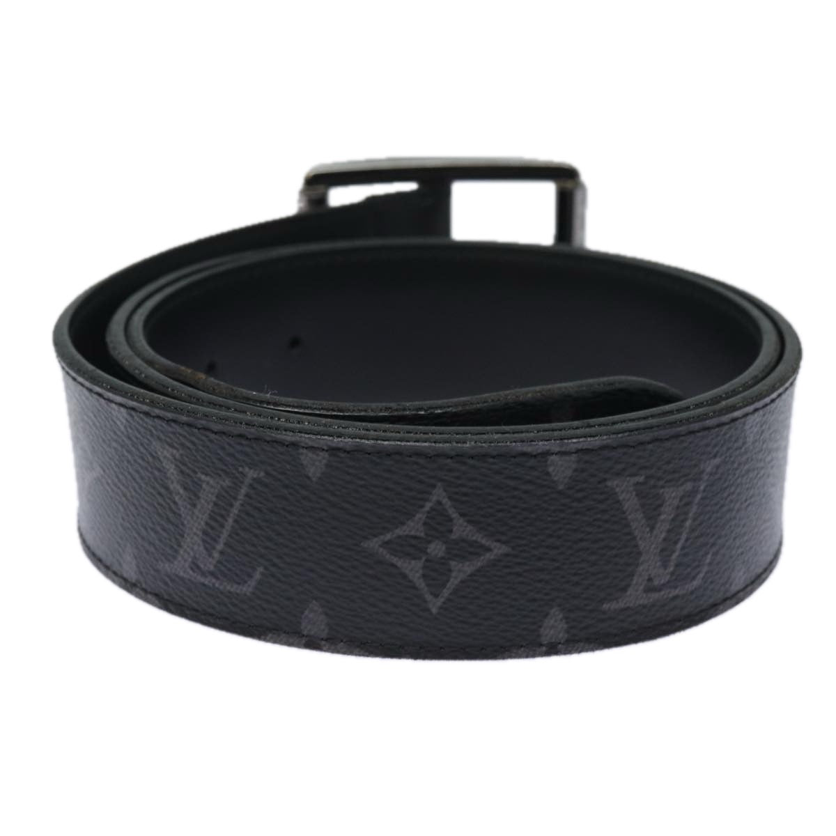 LOUIS VUITTON Monogram Eclipse Ceinture Reverso Belt 40.9" M9044 LV Auth 81229