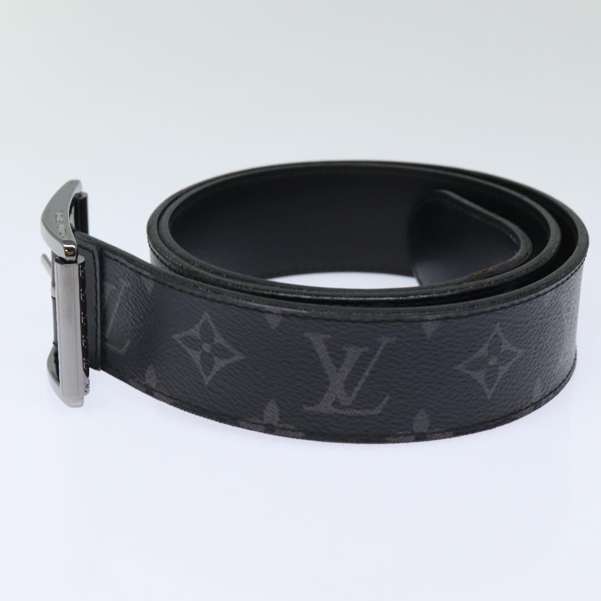 LOUIS VUITTON Monogram Eclipse Ceinture Reverso Belt 40.9" M9044 LV Auth 81229