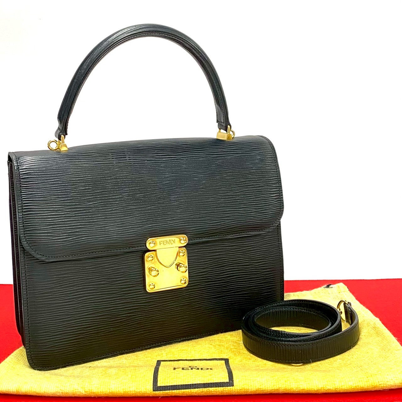 Fendi FF Logo Epi 2way Handbag