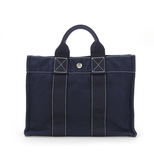 HERMES Handbag canvas Navy Deauville Tote PM unisex(Unisex)