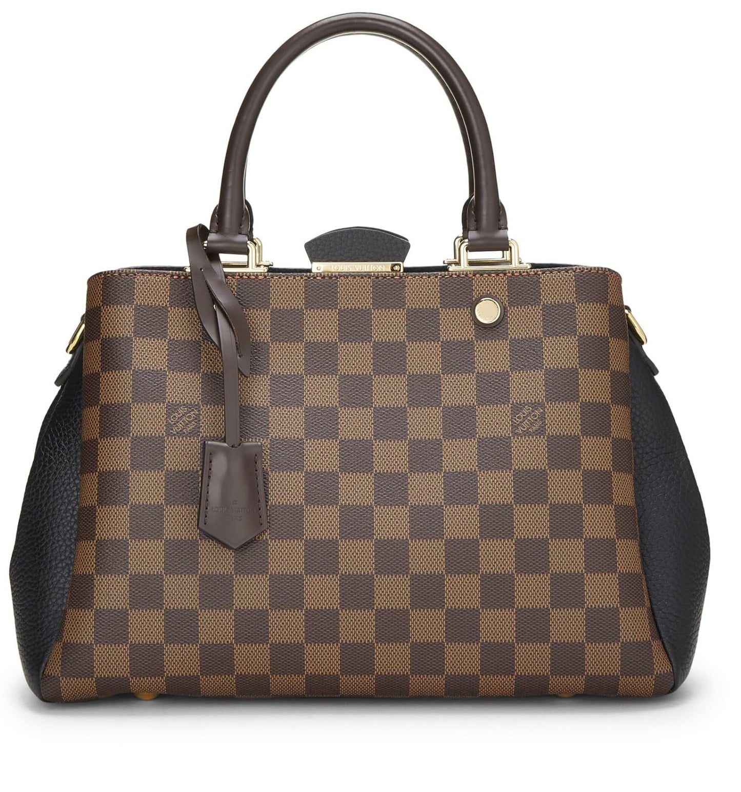Louis Vuitton, Damier Ebene Canvas & Cream Leather Brittany, Black