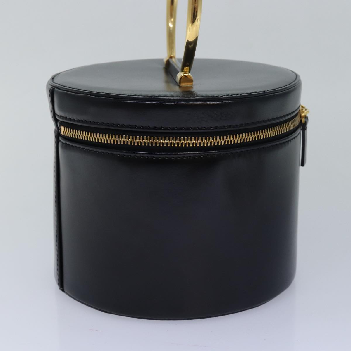 Luxury CELINE Vanity Cosmetic Pouch Leather Black Auth 81452