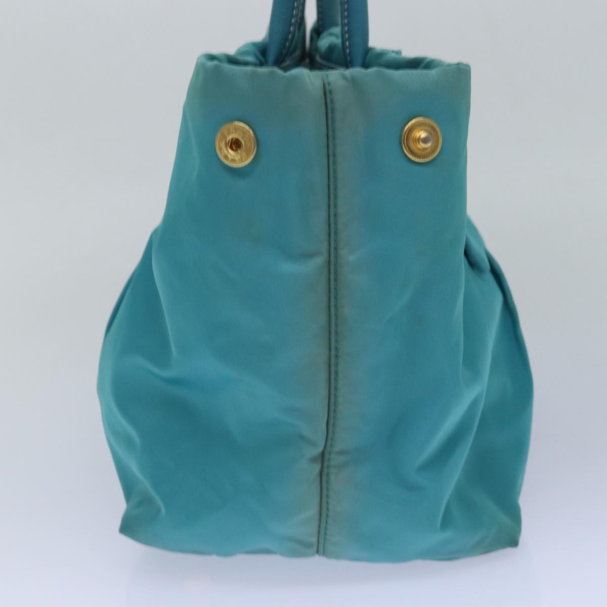 PRADA Hand Bag Nylon Turquoise Blue Auth
