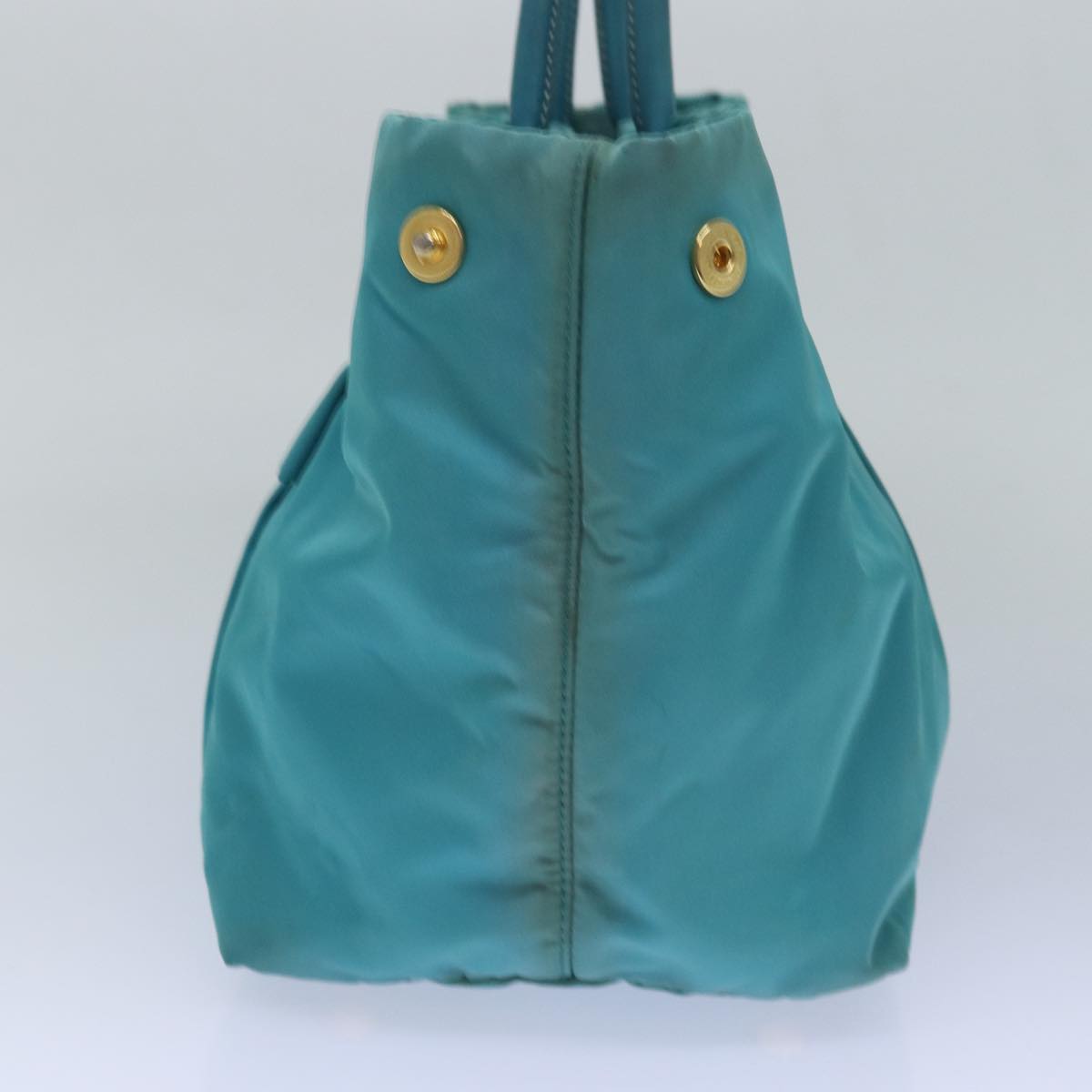 PRADA Hand Bag Nylon Turquoise Blue Auth
